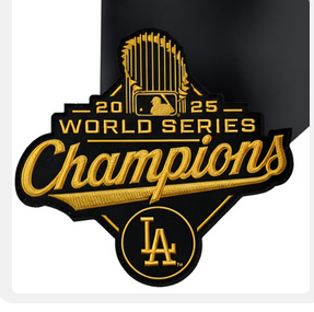 Los Angeles Dodgers 2025 World Series Champions  black gold patch